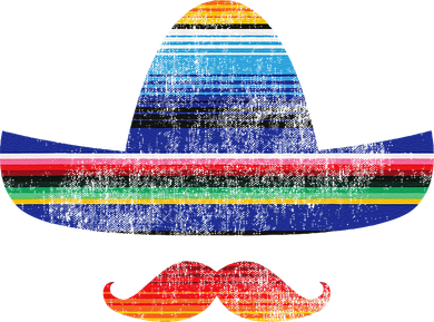 Cinco De Mayo Serape Blanket Inspired Sombrero Mustache Bucket Hat