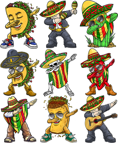 Cinco De Mayo Party Taco Dabbing Mexican Mariachi Burrito Women's Sweatshirt