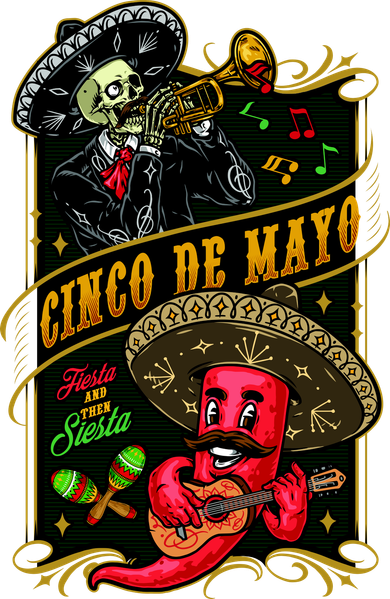 Cinco De Mayo Fiesta And Then Siesta Skeleton Pepper Music Toddler T-Shirt