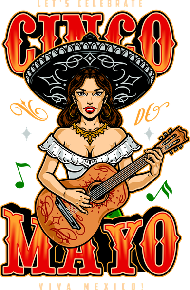 Cinco De Mayo Women Playing Banjo Toddler T-Shirt