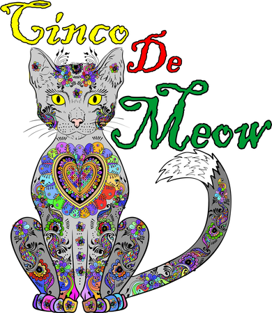 Cinco De Meow Funny Mexican Cat Santa Hat