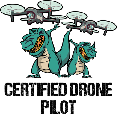 Certified Drone Pilot Trex Dinosaur Fathers Funny Gift Toddler T-Shirt