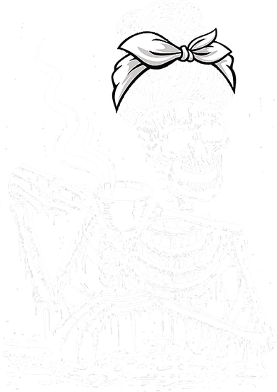 Coffee Drinking Skeleton Lazy DIY Halloween Costume Ornament