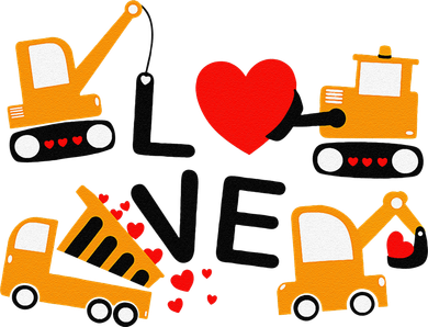 Construction Dump Truck Valentine's Day Of Lover Toddler T-Shirt