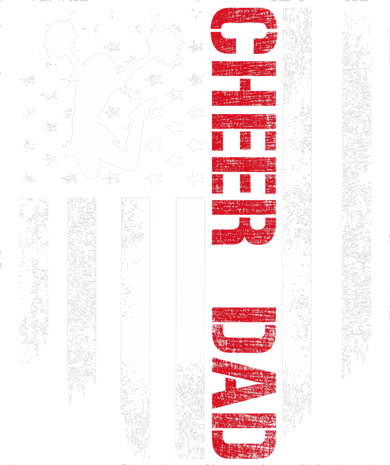Cheer Dad Vintage American Flag Button