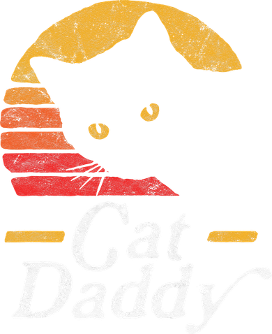 Cat Daddy Vintage Eighties Style Cat Retro Distressed Polo