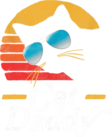 Cat Daddy Vintage 80s Style Cat Retro Sunglasses Distressed TShirt Tank Top