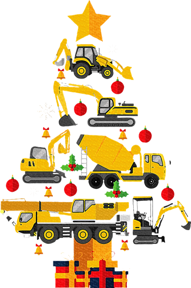 Construction Excavator Christmas Tree Tank Top