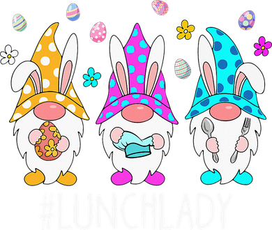 Cute Easter Day Gnome Love Lunch Lady  Matching Visor
