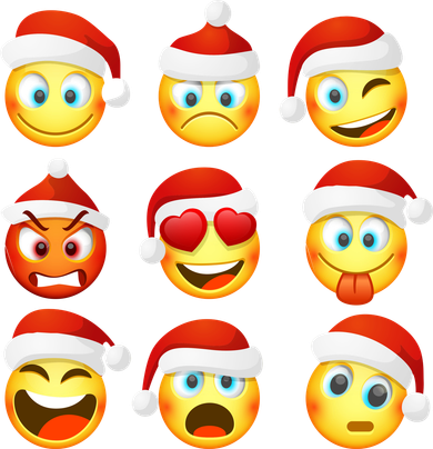 Christmas Emoji's Smiley Coaster