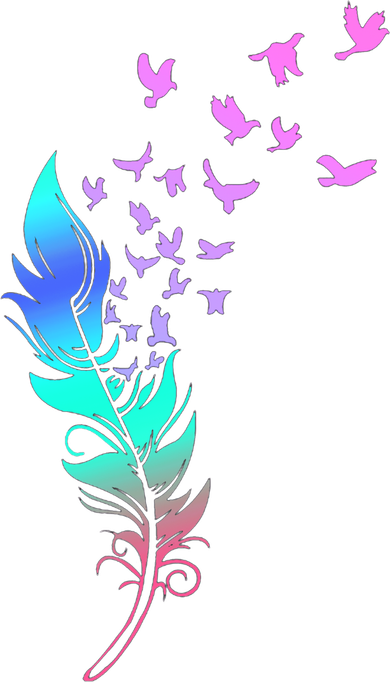 Colorful Feather Button