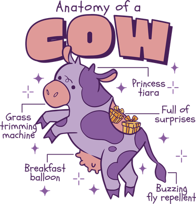 Cow Funny Anatomy Toddler Hoodie