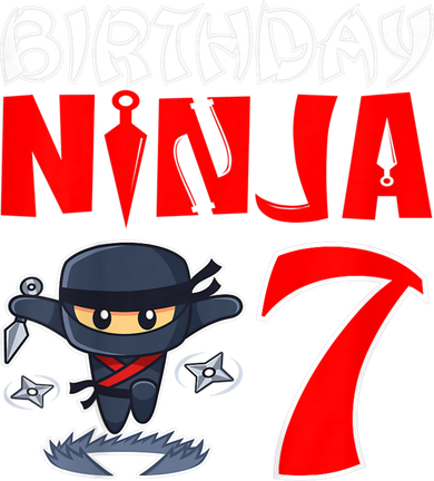 Cute Funny Birthday Ninja For 7 Year Old Little Ninja 7th Birthday Bucket Hat