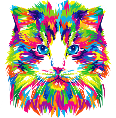 Colorful Cat Pattern Hat