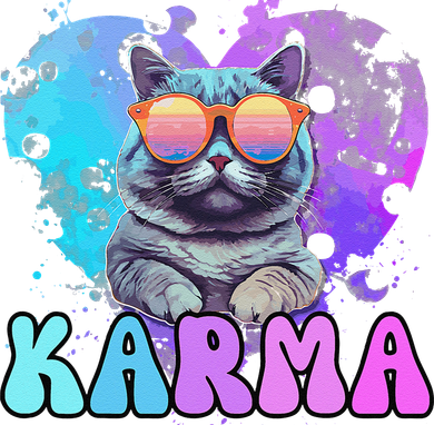 Cute Funny Cat Lover Heart Shape Karma Coffee Mug