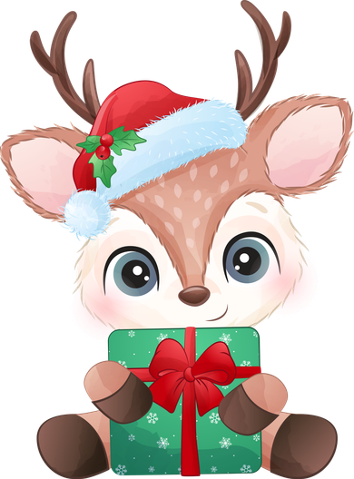 Cute Festive Christmas Reindeer Present Kids Sweatshirt