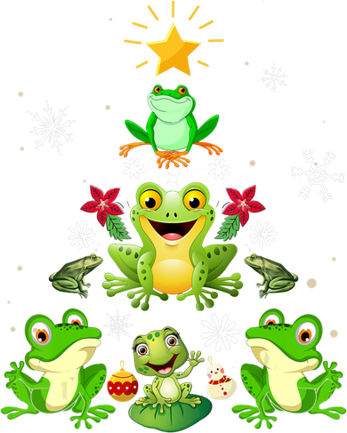 Cute frog Christmas Tree Lights Xmas Holidays Button