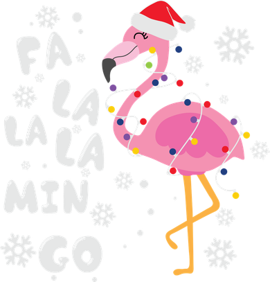 Christmas Flamingo Christmas Light Santa Hat Xmas Women's Sweatshirt