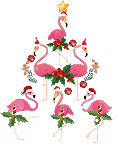 Christmas Flamingo Flamingo's Christmas Tree Classic Button