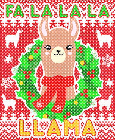 Christmas Fa La La La Llama Ugly Sweater Coffee Mug