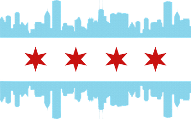 Chicago Flag Skyline Pride Illinois Vintage Ornament