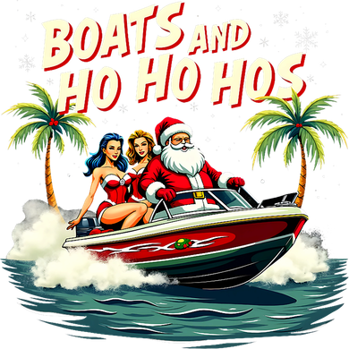 Christmas Funny Santa Boats And Ho Ho Hos Tote Bag
