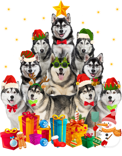 Christmas Funny Siberian Husky Dog Tree Xmas Pet Dog Lover Meaningful Gift Coffee Mug