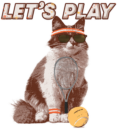 Cool Funny Tennis Cat Wearing Sunglasses Tennis Racket Ball Tote Bag