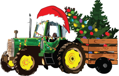 Christmas Farm Tractor Christmas Tree Lights Santa Farmer Toddler T-Shirt
