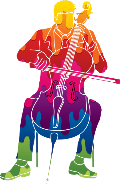 Colorful Guy Playing The Cello Backpack