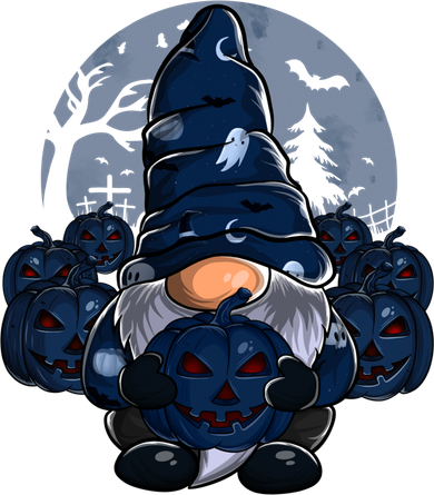 Cute Gnome Pumpkin Moon Funny Boys Girls Halloween Gnomies Cool Gift Women's T-Shirt