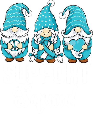Cute Gnomes Support Squad Survivor Cervical Cancer Awareness Doggie Tank