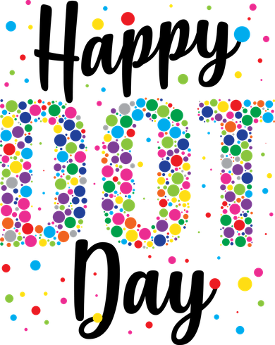 Colorful Happy DOT Day International DOT Day Golf Towel