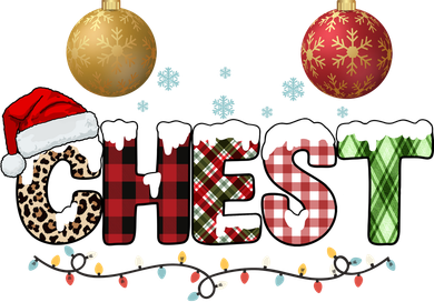 Chest Holiday Festive Christmas Button