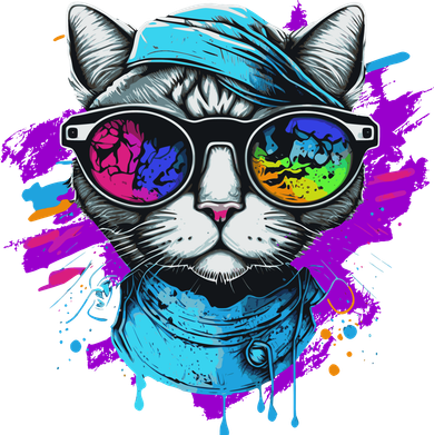Cool Hipster Hip Cat With Shades Scarf And Hat Kids Hoodie