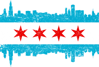 Chicago City Skyline Flag Vintage Kids Hoodie
