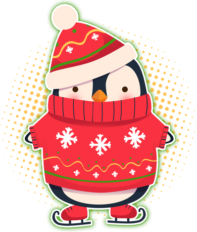 Christmas Holiday Penguin Skates Polo