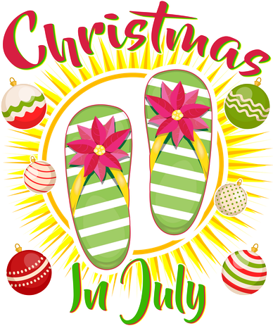 Christmas In July Summer Flip Flops Women's T-Shirt