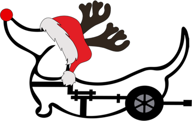 Christmas Ivdd Dachshund Reindeer Santa Hat In Wheelchair Gift Baby Bodysuit