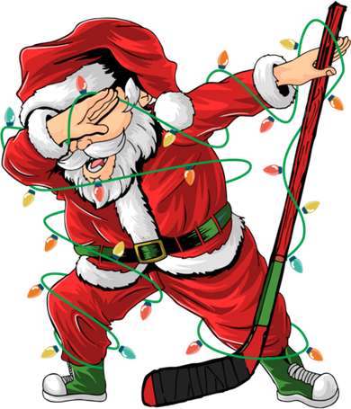 Christmas Ice Hockey Dabbing Santa Lights Xmas Hockey Player Gift Baby Bodysuit