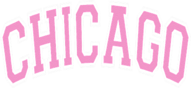 Chicago Illinois IL Varsity Style Pink Text Backpack