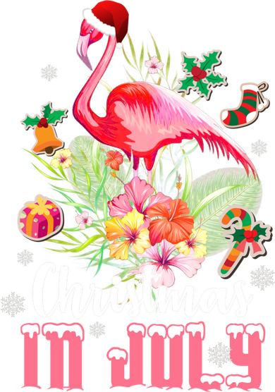 Christmas In July Cool Gift Pink Flamingo Gift Women's Hoodie