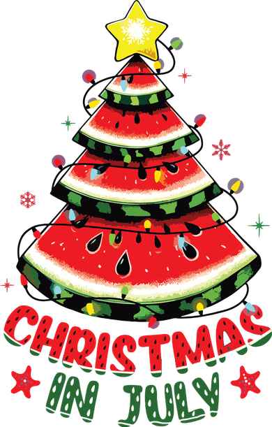 Christmas In July Shirts Watermelon Xmas Tree Toddler Hoodie
