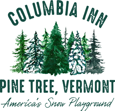 Columbia Inn Pine Tree Vermont Merry Christmas Button
