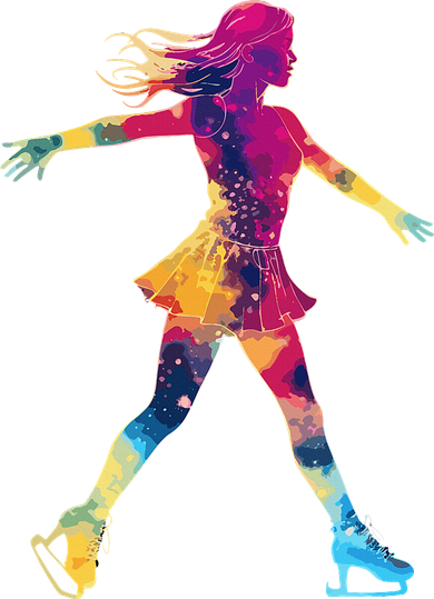 Cute Ice Skating Skater Figure Skating Kids Long Sleeve Shirt