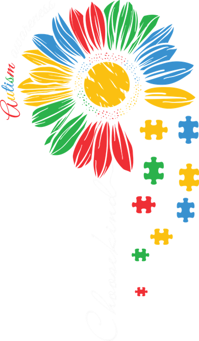 Choose Kind Autism Awareness Sunflower Puzzle Gift Kids T-Shirt