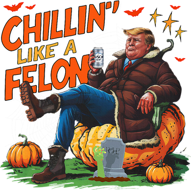 Chillin Like A Felon Donald Trump Buschlight Beer Halloween Coaster