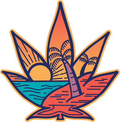 Cannabis Leaf Beach Kids T-Shirt