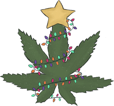 Cannabis Leaf Christmas Tree Funny Weed Xmas Gift Toddler Long Sleeve