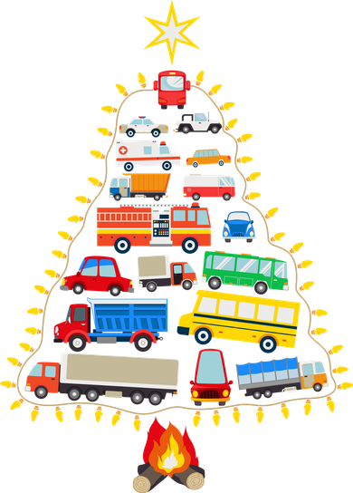 Car Lover Christmas Tree Cute Gift Kids T-Shirt